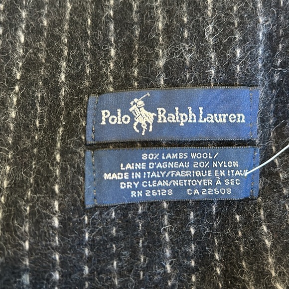 NWT Polo Ralph Lauren Lambs Wool Reversible Striped Scarf - Picture 5 of 6